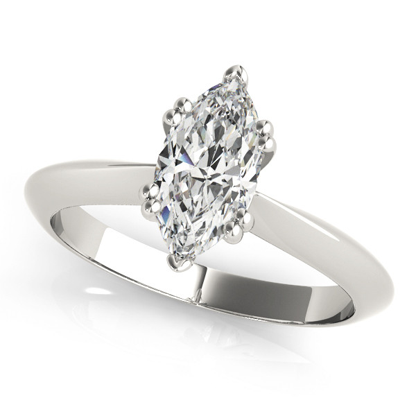 0.1 Ct Natural Marquise Cut Margaret  Diamond Solitaire Rings in Silver 925